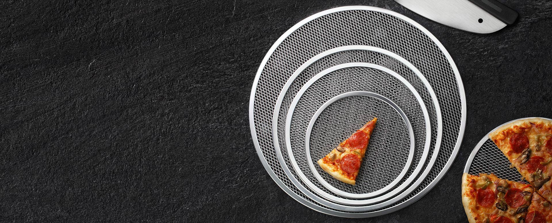 Aluminiumpizzaskärmar