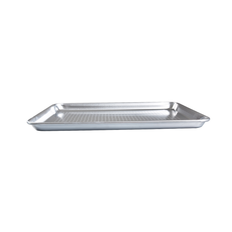 Naturlig och obelagd ren aluminium perforerad halva ark PAN /BUN PAN 18-tums L X13-tums W X1-tums H (halvstorlek)