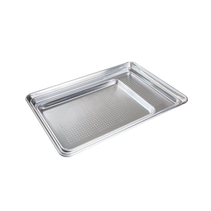 Naturlig och obelagd ren aluminium perforerad halva ark PAN /BUN PAN 18-tums L X13-tums W X1-tums H (halvstorlek)